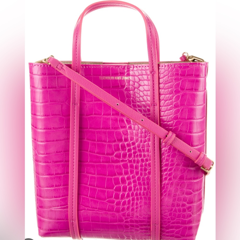 Elizabeth and James Hot Pink Embossed Crossbody Like New